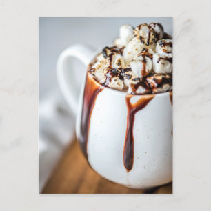 Hett Chocolate Close-up Photo Postcard Vykort