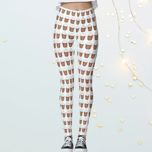Hett Chocolate Cocoa Helgdag Juldrycker Leggings