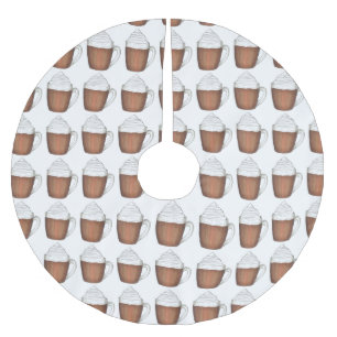 Hett Chocolate Cocoa Vinterjul Helgdag Drink Julgransmatta Borstad Polyester