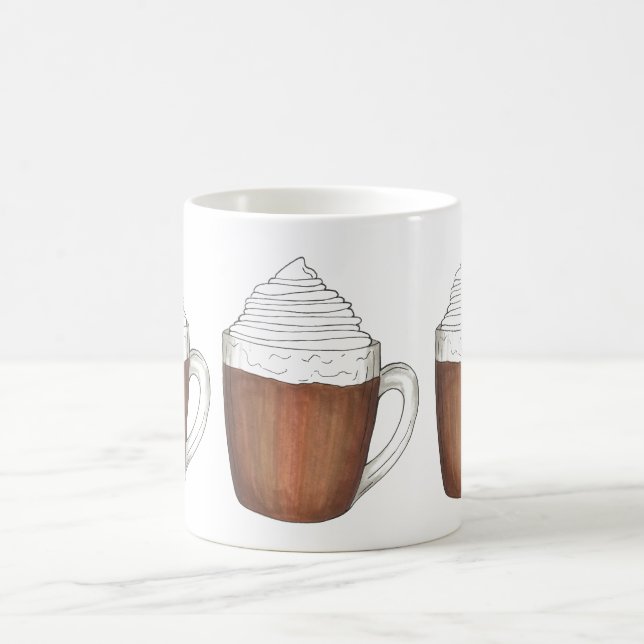 Hett Chocolate Cocoa w/ Whipping Cream Winter Mugg (Center)