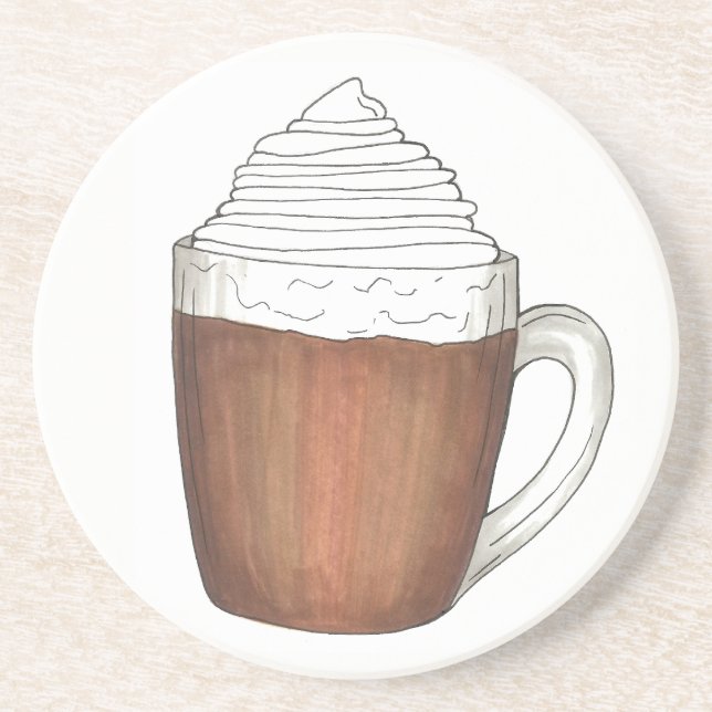 Hett Chocolate Cocoa Winter Helgdag Drink Underlägg (Framsidan)