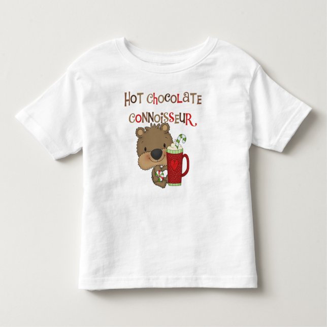 Hett Chocolate Connoisseur Boy Bear Tee Shirt (Framsida)