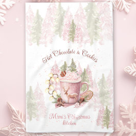 Hett Chocolate & Cookies Namn Rosa jul Kökshandduk