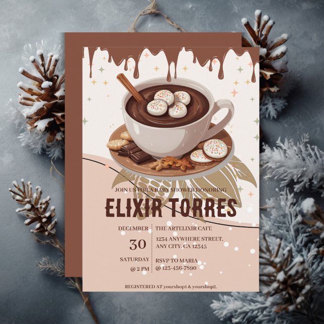 Hett Chocolate & Cookies Winter Baby Shower Inbjudningar (Skapare uppladdad)