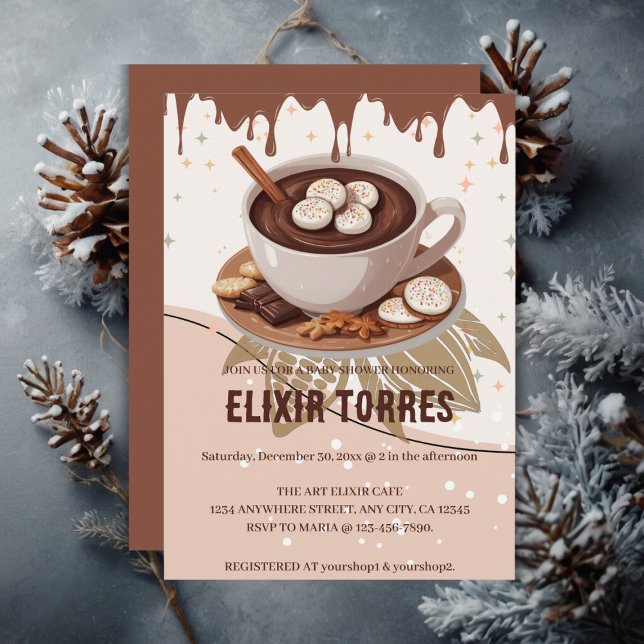 Hett Chocolate & Cookies Winter Baby Shower Inbjudningar (Skapare uppladdad)