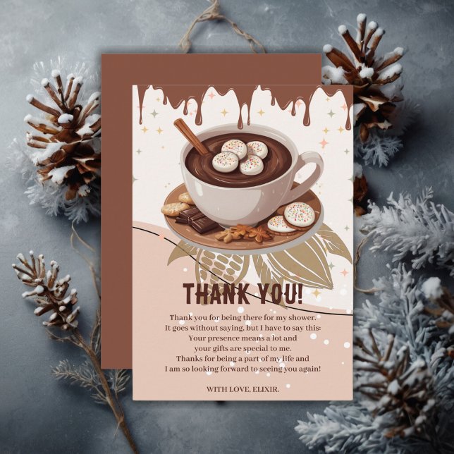 Hett Chocolate & Cookies Winter Baby Shower Tack Kort (Skapare uppladdad)