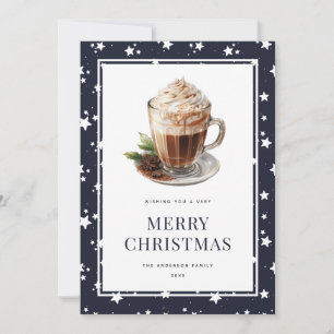 Hett Chocolate Festive Blue God jul Card Julkort