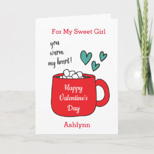 Hett Chocolate for My Sweet Girl Valentine's Helgkort