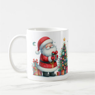 Hett Chocolate for Santa with Träd and Gifts Kaffemugg