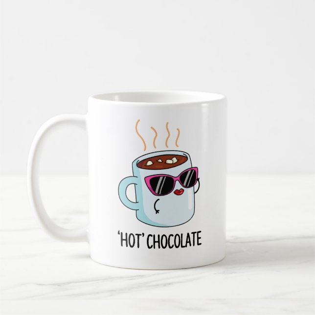 Hett Chocolate Funny Drink Pun Kaffemugg (Vänster)