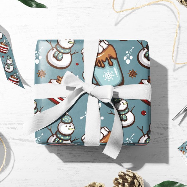Hett Chocolate Gift Wrap | Papper för förpackning  Presentpapper (Hot Chocolate Gift Wrap | Hot Cocoa Wrapping Paper)