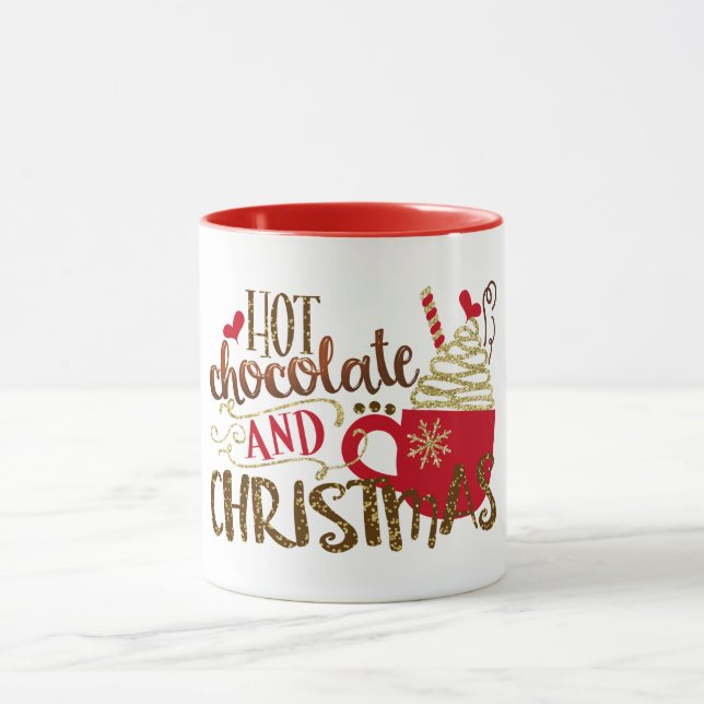 Hett Chocolate & jul Helgdag Gnistra Glitter Mugg (Center)