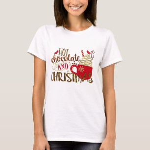 Hett Chocolate & jul Helgdag Gnistra Glitter T Shirt