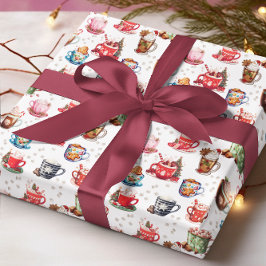 Hett Chocolate Jul Wrapping papper Set av 3