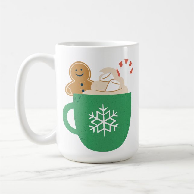 Hett Chocolate Marshmallow Candy cane Gingertea Kaffemugg (Vänster)