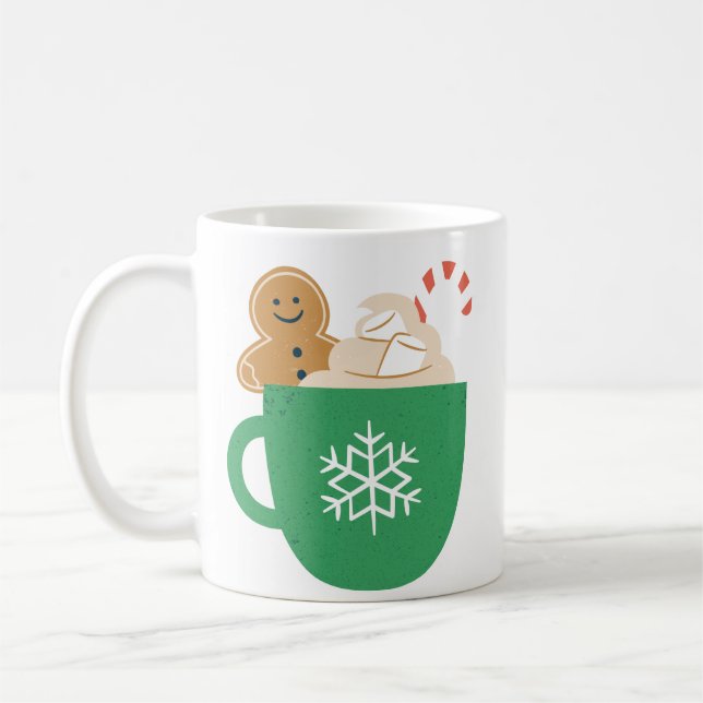 Hett Chocolate Marshmallow Candy cane Gingertea Kaffemugg (Vänster)