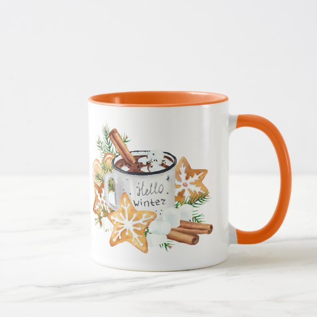 Hett Chocolate Marshmallow Orange Utandning Mugg (Höger)