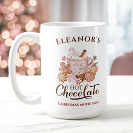 Hett Chocolate Modern Large Namn Rosa jul Mugg