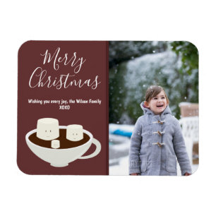 Hett Chocolate Photo jul Card Magnet