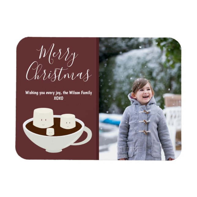 Hett Chocolate Photo jul Card Magnet (Horisontell)