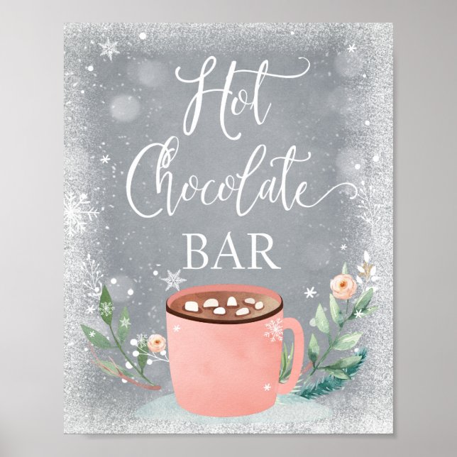 Hett Chocolate Pub Cocoa Sweet Girl Birthday Sign Poster (Framsidan)
