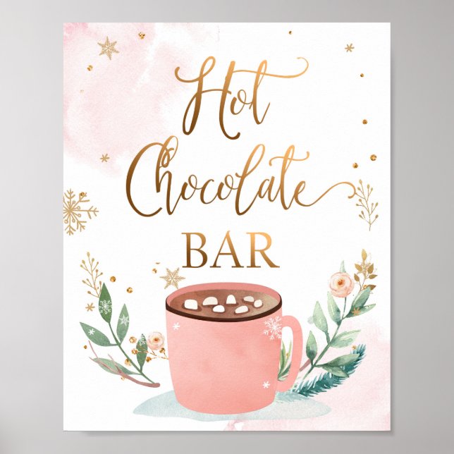 Hett Chocolate Pub Cocoa Sweet Girl Birthday Sign Poster (Framsidan)