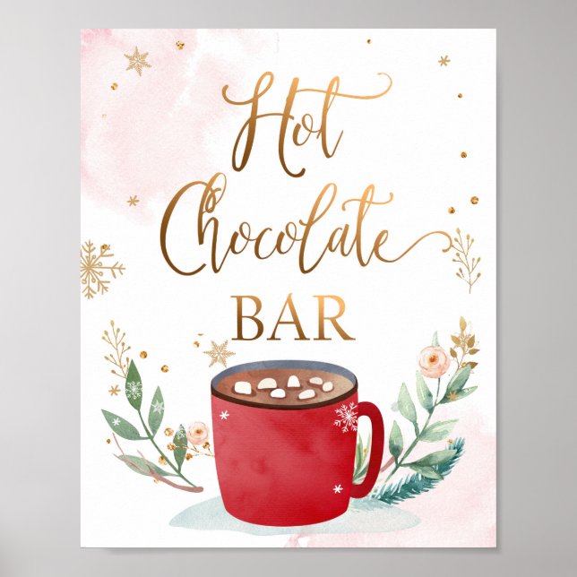 Hett Chocolate Pub Cocoa Sweet Girl Birthday Sign Poster (Framsidan)