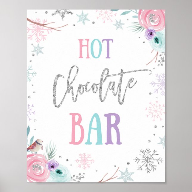 Hett Chocolate Pub Cocoa Winter Onerland Birthday Poster (Framsidan)