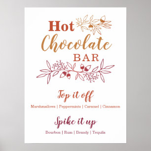 Hett Chocolate Pub Menu Bröllop Förlovningsfest Poster