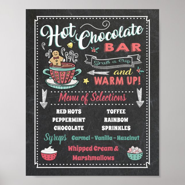 Hett Chocolate Pub Menu Party Poster tecken (Framsidan)