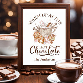 Hett Chocolate Pub Sign Beige jul Poster