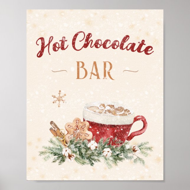 Hett Chocolate Pub Station DIY Idea jul Party Poster (Framsidan)