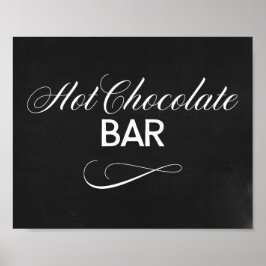 Hett Chocolate Pub-tecken med svart bakgrund Poster