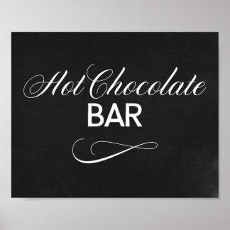 Hett Chocolate Pub-tecken med svart bakgrund Poster