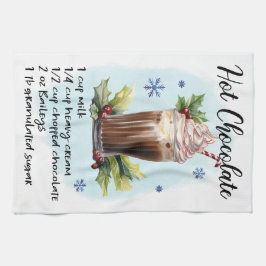 Hett Chocolate Recept-design för julrecept Kökshandduk