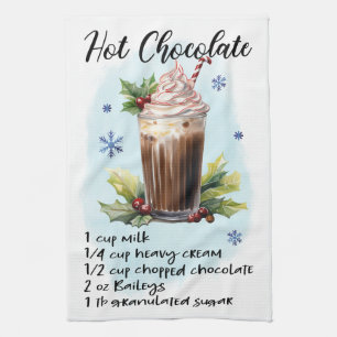 Hett Chocolate Recept-design för julrecept Kökshandduk