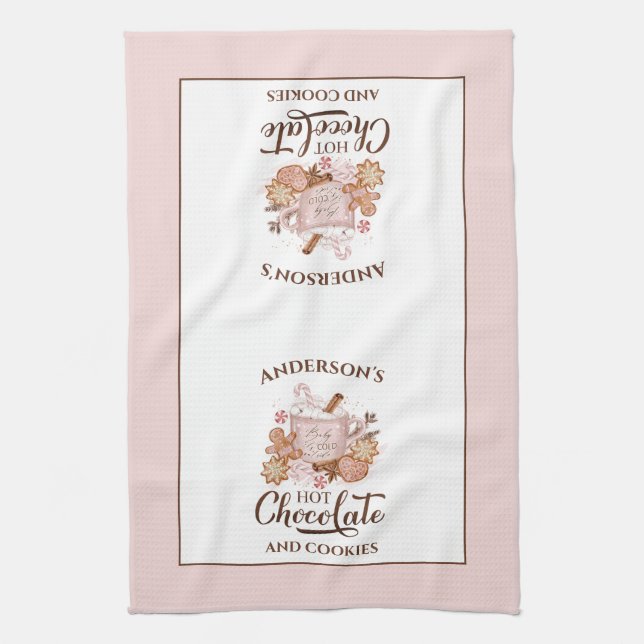 Hett Chocolate Rosa Namn Kitchen Towel Kökshandduk (Vertikal)