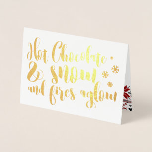 Hett Chocolate & Snö Rhyme Design Folierat Kort