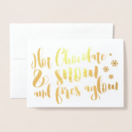 Hett Chocolate & Snö Rhyme Design Folierat Kort