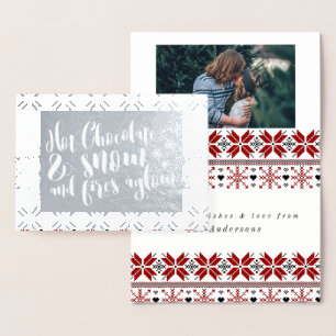 Hett Chocolate & Snö Rhyme Design Folierat Kort