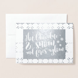 Hett Chocolate & Snö Rhyme Design Folierat Kort