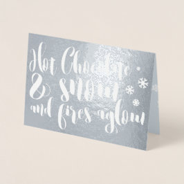 Hett Chocolate & Snö Rhyme Typography Design Folierat Kort