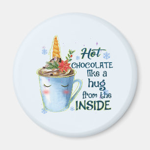 Hett Chocolate Unicorn Mysigt Unicorn Winter Magnet
