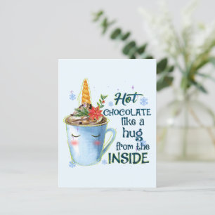Hett Chocolate Unicorn Mysigt Unicorn Winter Vykort