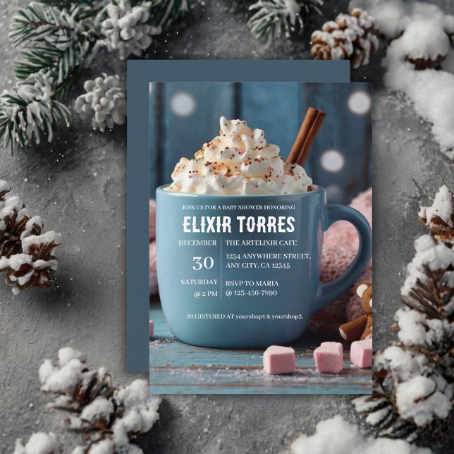 Hett Chocolate w/ Whisted Cream Mysigt Baby Shower Inbjudningar (Skapare uppladdad)