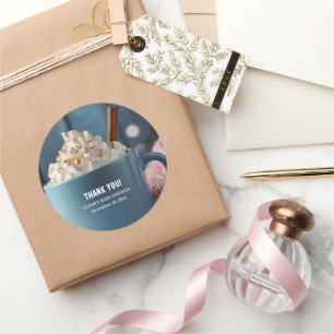 Hett Chocolate w/ Whisted Cream Mysigt Baby Shower Runt Klistermärke