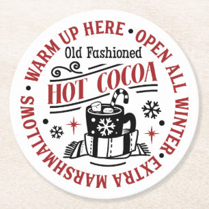 Hett Chocolate Warm här Party Station Underlägg Papper Rund