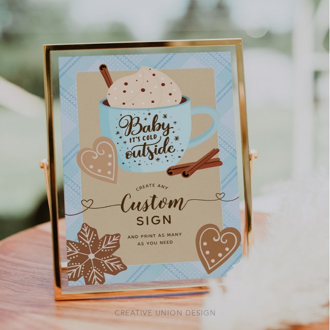 Hett Chocolate Winter Baby Shower Boy Anpassningsb (Skapare uppladdad)
