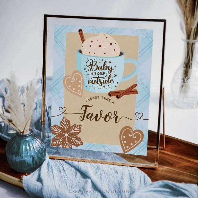 Hett Chocolate Winter Baby Shower Boy Favors-tecke (Skapare uppladdad)
