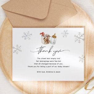 Hett Chocolate Winter Baby Shower Tack Kort